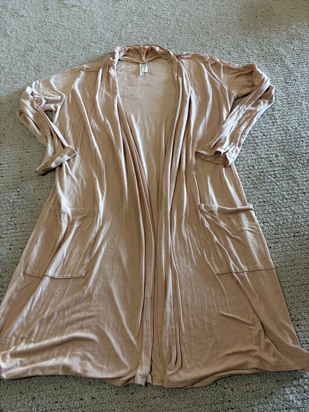 Light Blush Open-Front Women's Cardigan